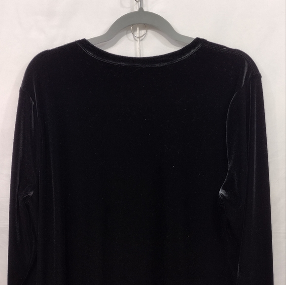Lauren Ralph Lauren Velvet Top Women's XL Black 90s Y2K Retro Vintage - Picture 7 of 9